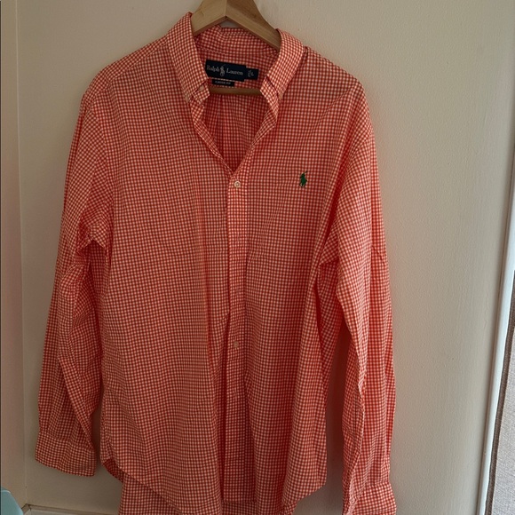 Ralph Lauren Vibrant Orange Gingham Shirt - Picture 1 of 4